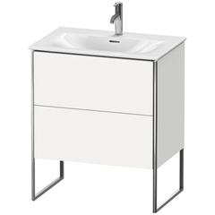 Duravit XSquare XS452302222 Тумба напольная под раковину # 234473, 2 яшика, встроенные ножки с регулировкой по высоте, 592x710x478мм, цвет White High Gloss фото
