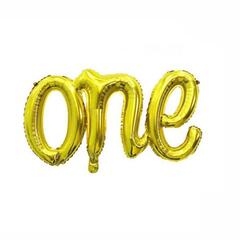 Шар К Надпись ONE золото, 32