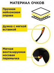 Очки защитные DDE тёмные (647-659)