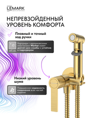 Смеситель Lemark Онегин Onegin LMF-8558B-BRG с гигиеническим душем, встраиваемый