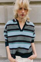 ZARA ТРИКОТАЖНОЕ ПОЛО В ПОЛОСКУ, РАЗНОЦВЕТНЫЙ