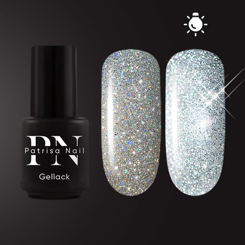 Patrisa Nail, Гель-лак светоотражающий Ice Flash серебро 3,5 мл