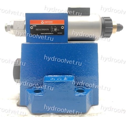 Фото DREM20-6X/200YG24K4V - Пропорциональный редукционный клапана c предохранительным клапаном без усилителя, Ду25, давление регулировки до 200 бар, обратный клапан - есть, уплотнение V = FKM, сигнал управления 1600 мА