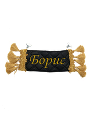 Карман Борис (черный с золотой вышивкой, экокожа)