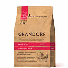 Сухой корм GRANDORF DOG Lamb&Turkey MED&MAXI ягненок с индейкой для взрослых собак средних и крупных пород 3кг