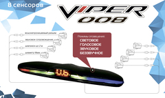 Парковочный радар СТ 008 VIPER (8 датчика) black голос.сопровождение Парковочный радар СТ 008 VIPER (8 датчика) black голос.сопровождение
