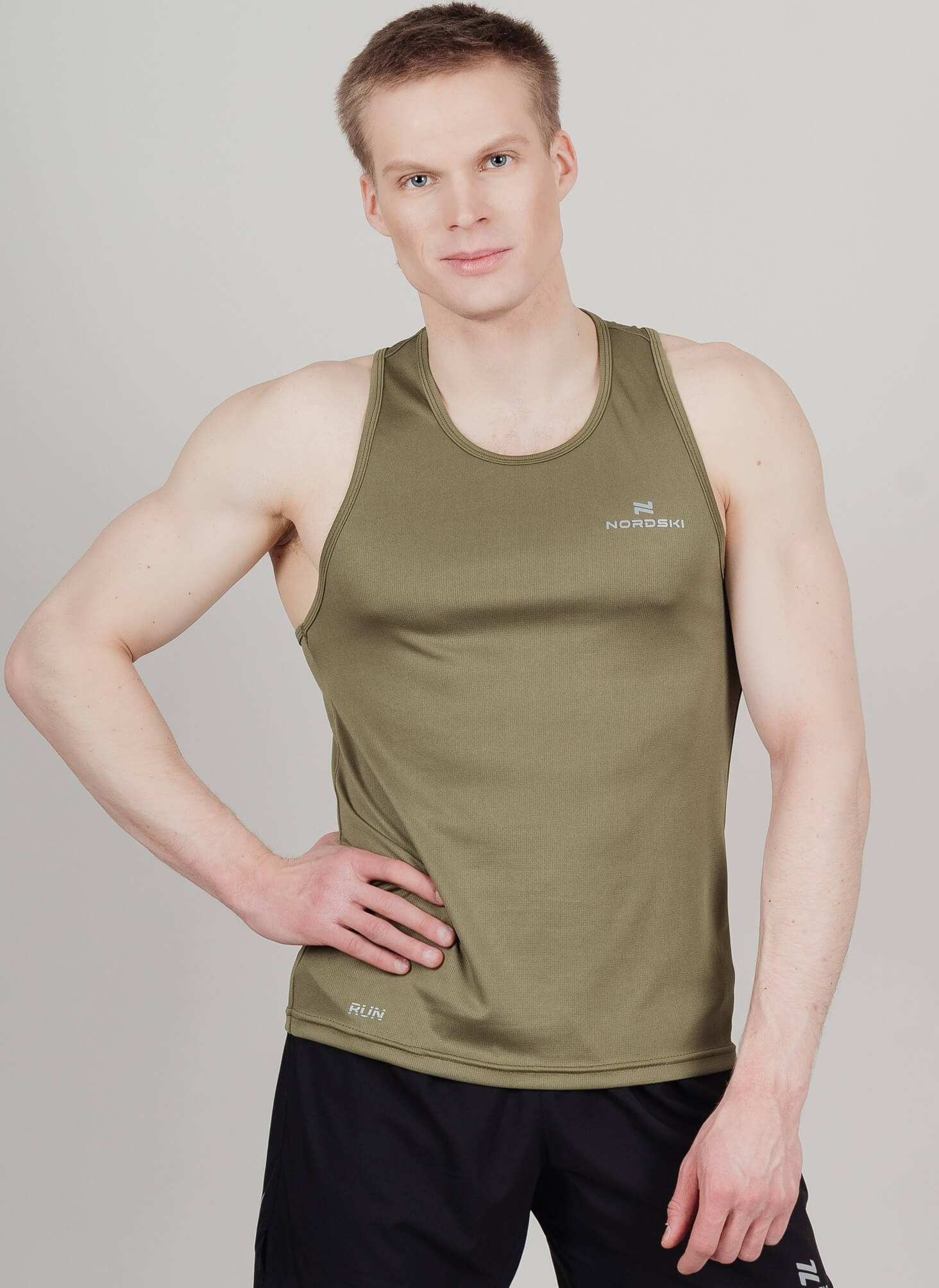 Мужская беговая майка Nordski Run olive