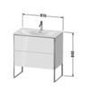 Duravit XSquare XS452402222 Тумба напольная под раковину # 234483, 2 яшика, встроенные ножки с регулировкой по высоте, 592x810x478мм, цвет White High Gloss