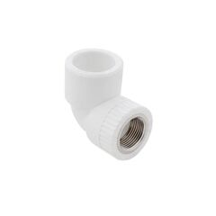 Угольник комбинированный ПП 25-3/4'' PN 25, с внутренней резьбой, белый, РосТурПласт 10793