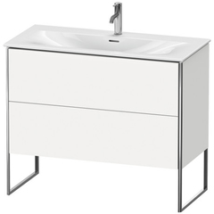 Duravit XSquare XS452502222 Тумба напольная под раковину # 234410, 2 яшика, встроенные ножки с регулировкой по высоте, 592x1010x478мм, цвет White High Gloss фото