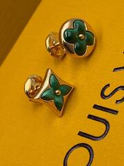 Ассиметричные серьги-пусеты LV SUN & STAR коллекция Blossom rose VGOLD