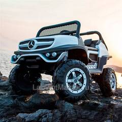 Детский электромобиль "Mercedes" UNIMOG белый