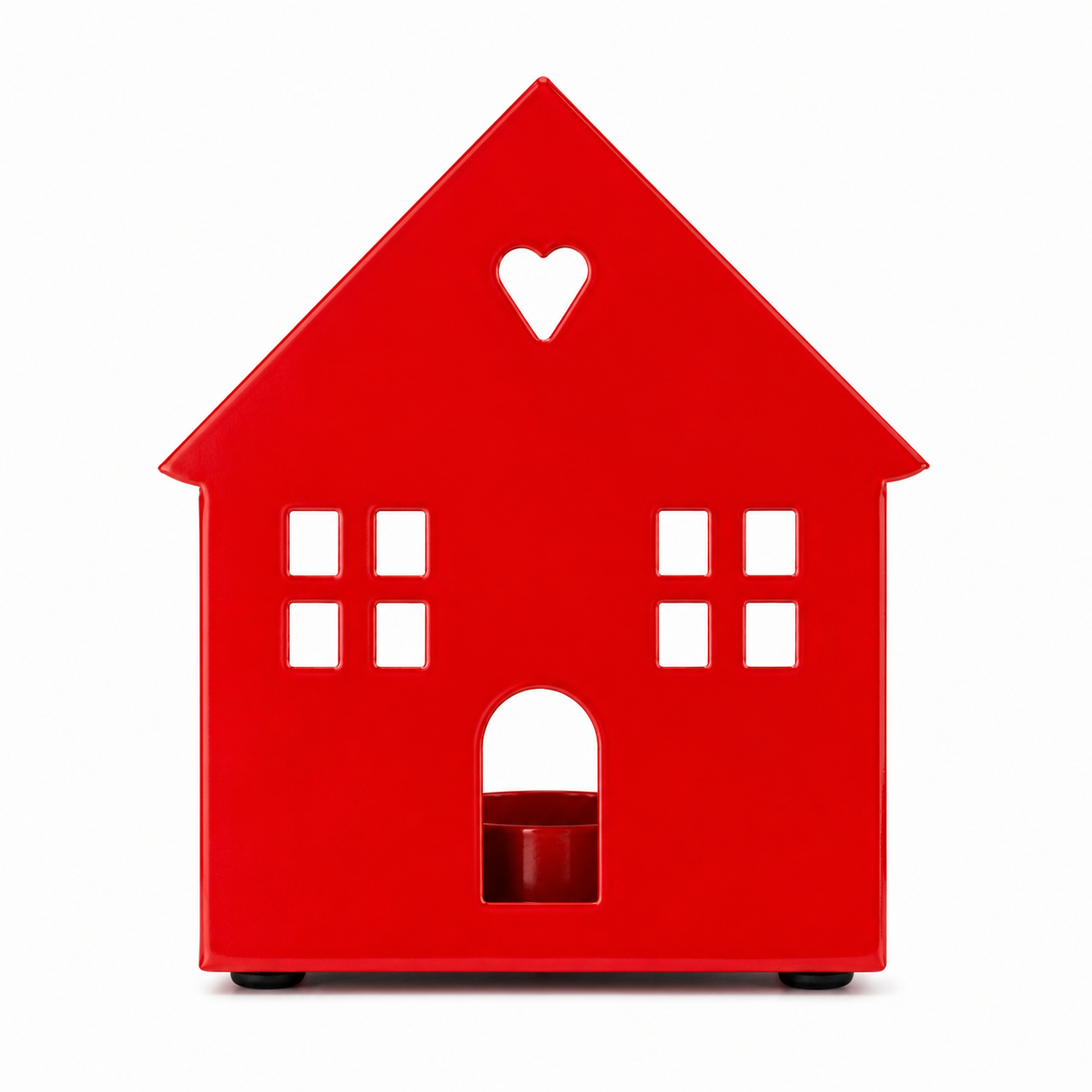 Подсвечник tealight house facade red 2 windows.