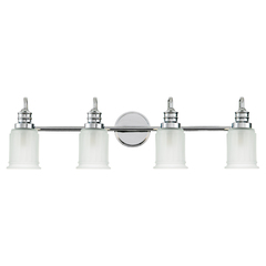 Хромированное бра для ванной со стеклянным плафоном на 4 лампы Quoizel Swell QZ-SWELL4-PC-BATH, G9, IP44