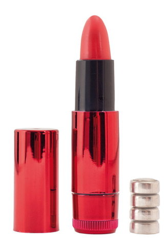 Вибромассажер Black&Red by TOYFA «Помада», силикон, красный, 9 см