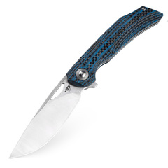 Фото Складной нож Bestech Falko, сталь 154CM, рукоять G10/Carbon fiber, синий