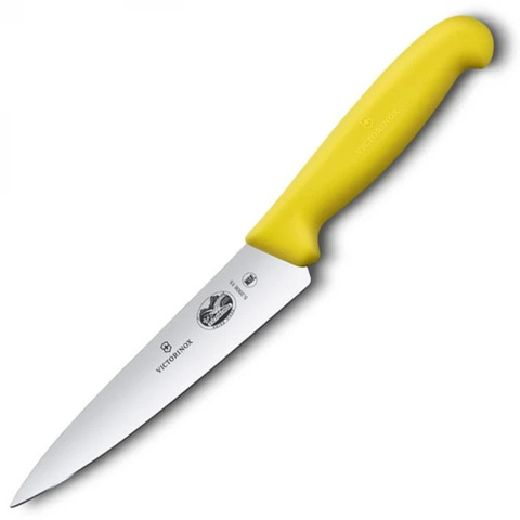 Нож Victorinox разделочный, лезвие 15 см, желтый