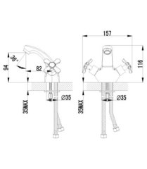 Смеситель для умывальника монолитный LEMARK PARTNER – LM6546C
