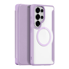 Чехол книжка фиолетового-розового цвета с MagSafe для Samsung Galaxy S26 Ultra, серия Skin X Pro Series от Dux Ducis