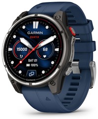 Умные часы Garmin Quatix 8 Pro 47 мм AMOLED Sapphire Titanium Синий | Captain Blue (010-03198-51 | 010-03198-50)