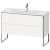 Duravit XSquare XS452602222 Тумба напольная под раковину # 234412, 2 ящика, встроенные ножки с регулировкой по высоте, 592x1210x478мм, цвет White High Gloss