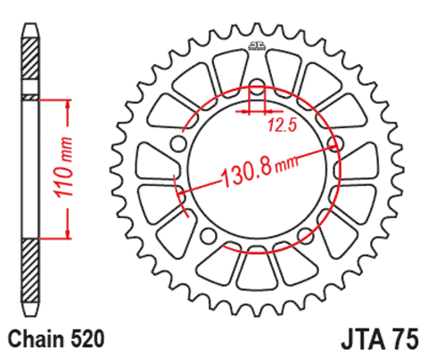 Звезда алюминиевая JTA75-46