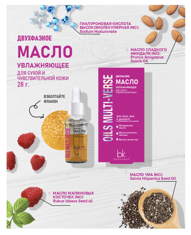 OILS MULTI-VERSE Двухфазное масло увлажняющее для сухой и чувствительной кожи 28г. — фото 7