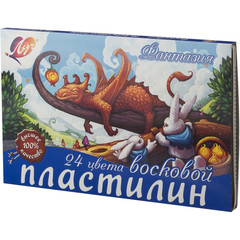 Пластилин восковой Луч Фантазия 24 цвета 420 г со стеком