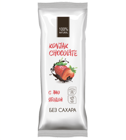 ШОКОЛАД БЕЗ САХАРА KONJAK CHOCOLATE КЛУБНИЧНЫЙ
