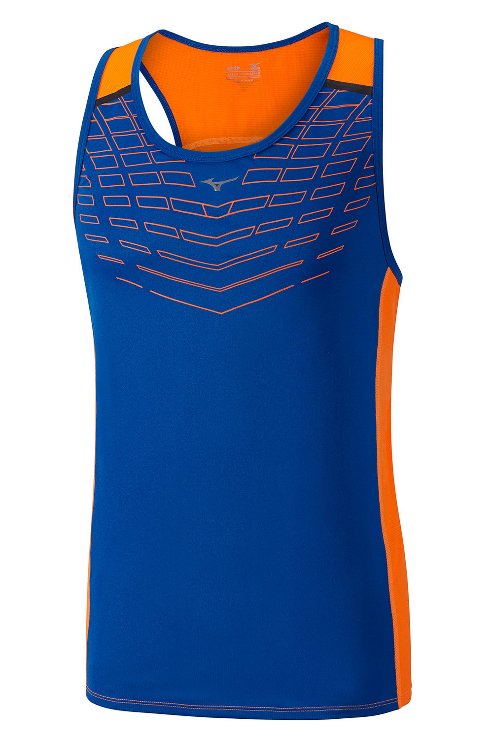 Майка для бега мужская Mizuno Cooltouch Venture Singlet синяя-оранжевая