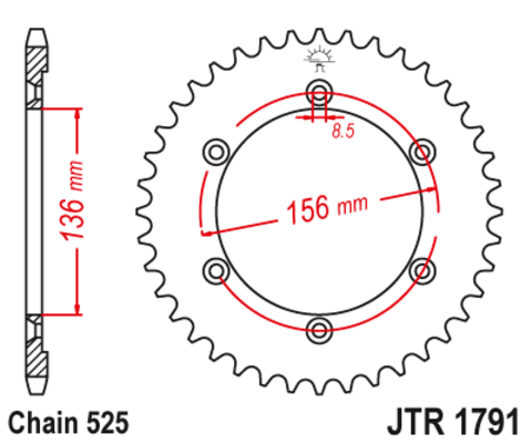 Звезда ведомая JTR1791 43
