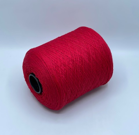Бобинная пряжа, Merino Pailletes, 450м, 80% Меринос, 20% Полиэстер(пайетка), Красный+пайетка. 39455