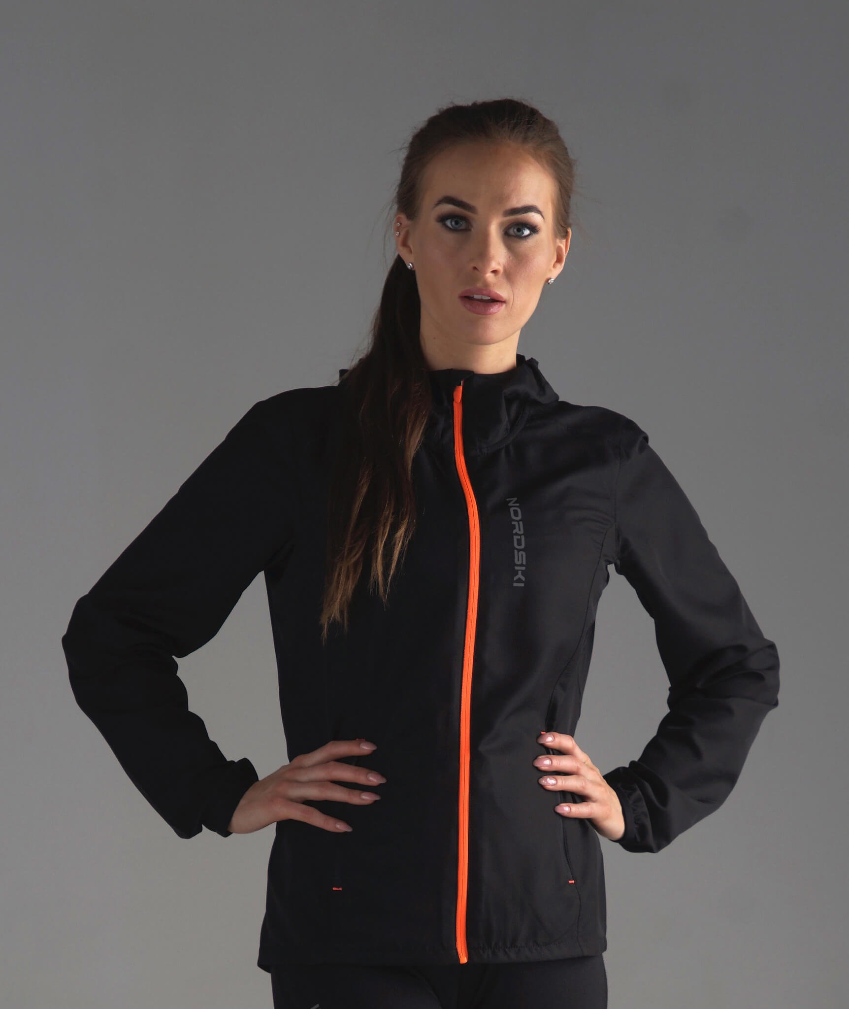 Nordski Run куртка для бега женская Black/Orange