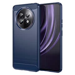 Чехол синего цвета с дизайном под карбон на Realme 13+ Плюс 5G, серия Carbon от Caseport
