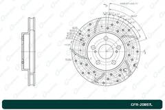 Диск тормозной перфорированный вентилируемый G-brake GFR-20897L левый
