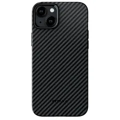 Чехол из арамидного волокна с поддержкой MagSafe PITAKA MagEZ Case Pro 4 1500D для iPhone 15 Plus, Black / Grey Twill (Cаржевое переплетение)