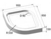 BelBagno TRAY-BB-R-90-550-15-W Поддон акриловый, радиальный, 90x90, цвет: белый
