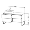 Duravit XSquare XS4923L9090 База на ножках на 1 раковину слева L 1400х578х400 мм, с 4 выдв ящик, цвет фланелево серый матовый (без консоли)
