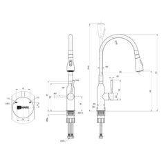 Смеситель для кухни с поворотным изливом Lemark EXPERT - LM5082S-Синий