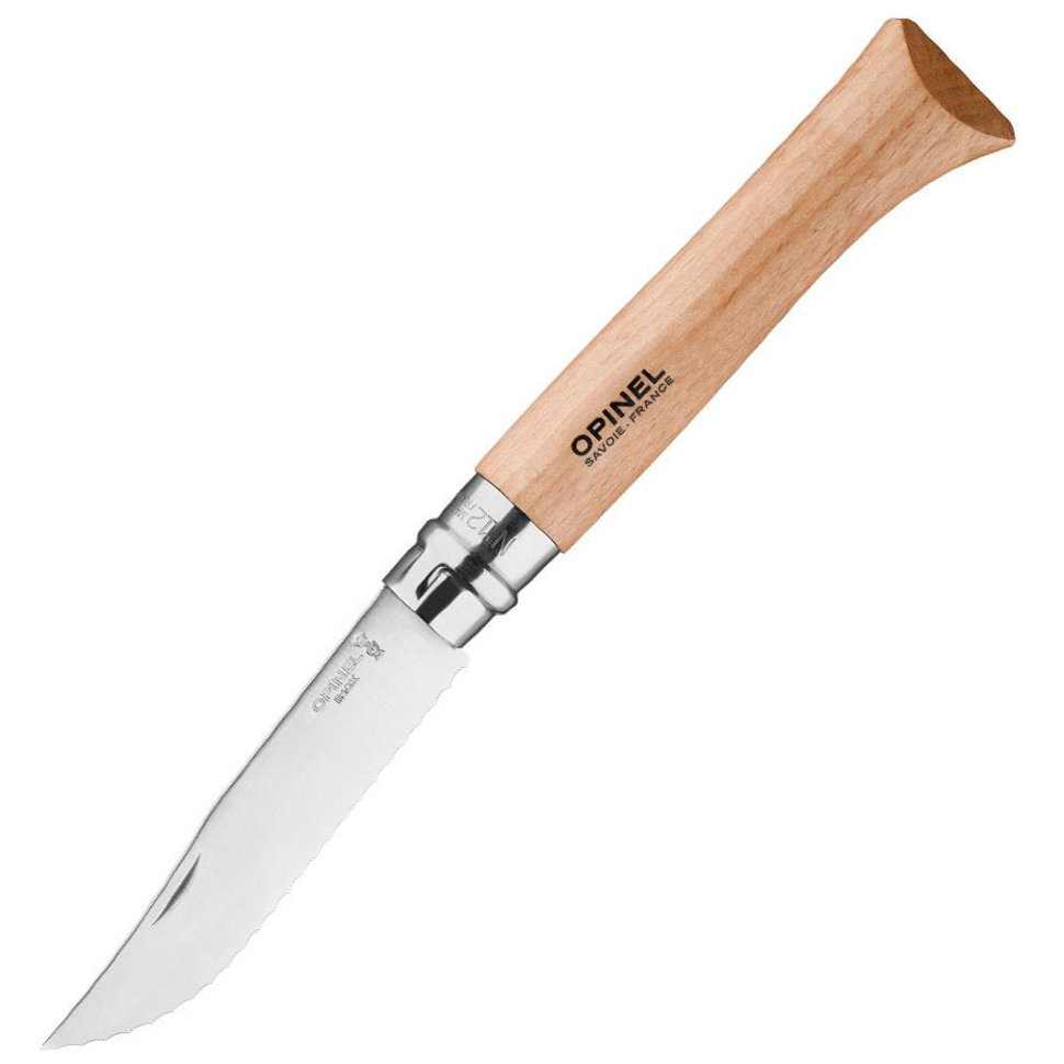 Складной нож Opinel №12 Серрейтор, нержавеющая сталь, бук