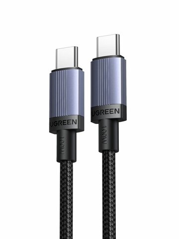 Кабель зарядный UGREEN L528 (65833) USB-C to USB-C PD Fast Charging Cable 100W Max, 2м, серый космос