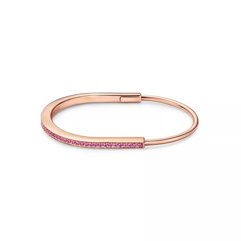 Браслет из розового золота с розовыми сапфирами, Tiffany 💠 Lock with half Pave - В наличии