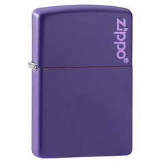 Фото Зажигалка ZIPPO Logo Classic с покрытием Purple Matte, латунь/сталь, фиолетовая, матовая, 36x12x56 мм