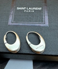 20130- Серьги-конго овальные YSL из латуни с позолотой (дутые)