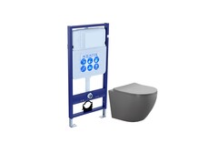 Aquatek SET Aquatek ЕВРОПА-MG SET Aquatek ЕВРОПА-MG (рама Aquatek Standard INS-0000012(без клавиши и крепежа)+унитаз ЕВРОПА AQ1901-MG с тонким сиденьем soft-close) фото