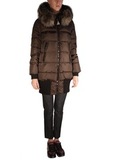 Пуховик с мехом енота MONCLER