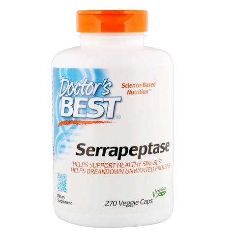 Doctor's Best, Серрапептаза, 270 капсул в растительной оболочке