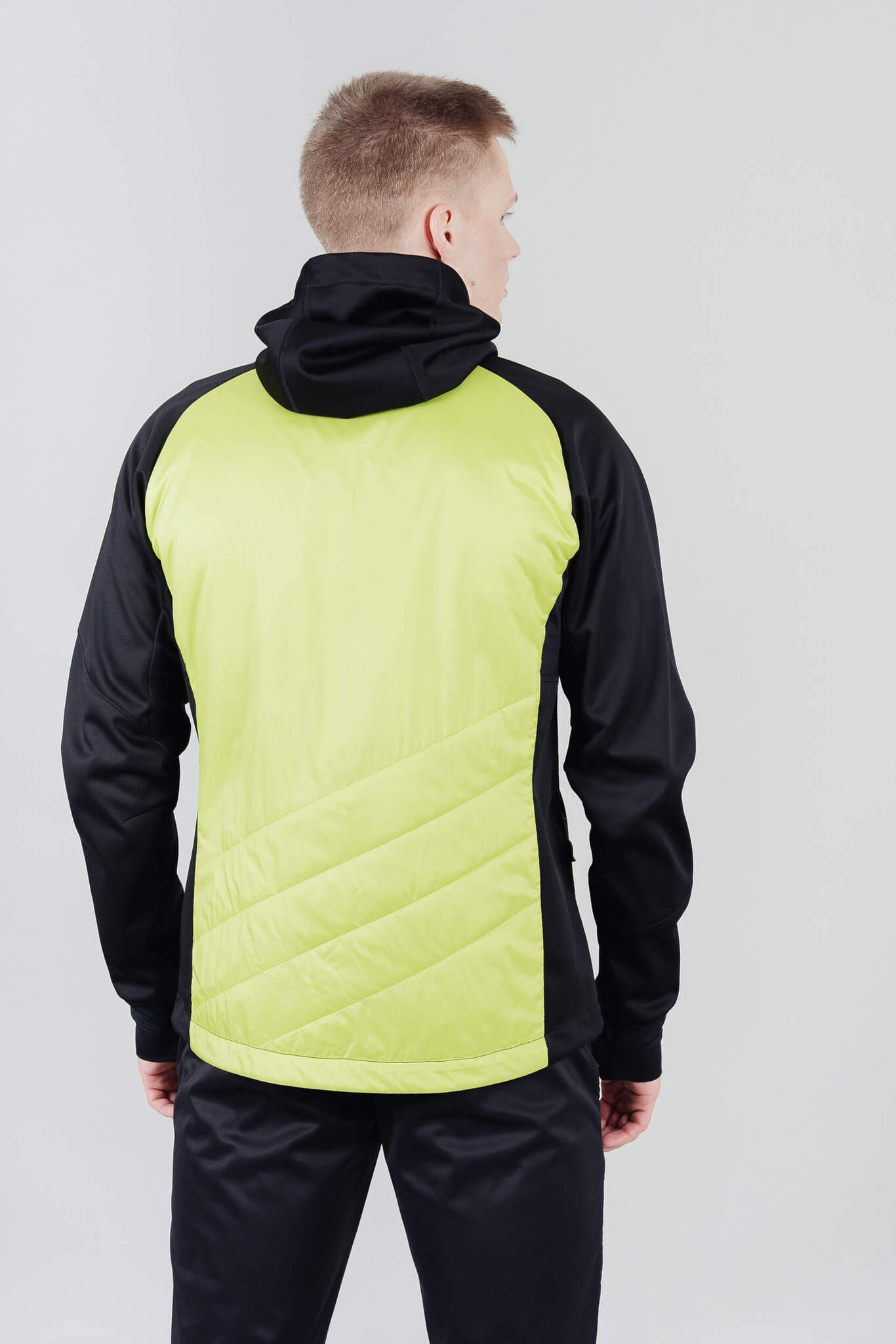 Мужской беговой костюм с капюшоном Nordski Hybrid black-lime - 3