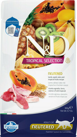 Farmina N&D Tropical Selectio Cat сухой корм для стерилизованных кошек (ягненок) 300 гр