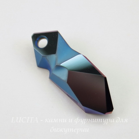 6912 Подвеска Сваровски Kaputt Crystal Metallic Blue (28 мм) С подписью  Jean Paul GAULTIER